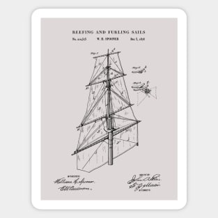Ship's Sail Rigging Patent Image 1878 Sticker
